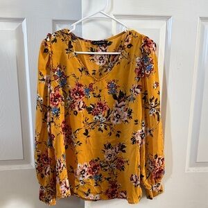 Zac & Rachel Mustard Floral Blouse